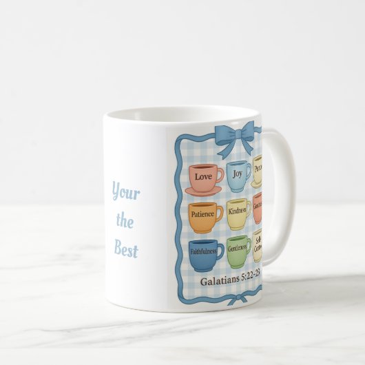 Mug Beau design bleu (Devant droit)