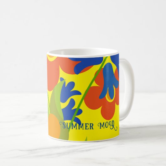 Mug Beau design floral simple été (Devant droit)