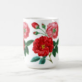 Mug Beau dessin rose, Fleurs florales rouges (Centre)