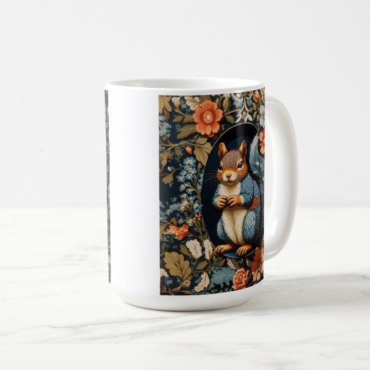 Mug Beau écureuil William Morris inspiré (Devant droit)