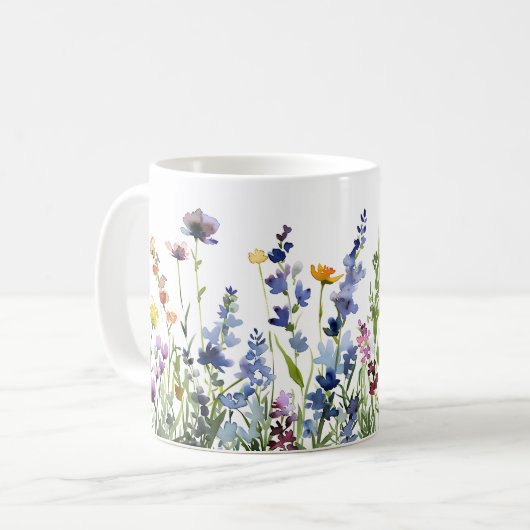 Mug Beau Enveloppement des fleurs de prairie de printe (Devant gauche)