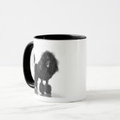 Mug Beau, équilibré, noir, corps complet de caniche (Devant gauche)
