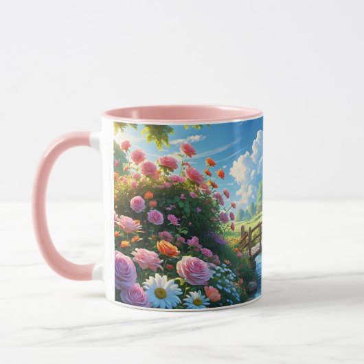Mug Beau été, illustration colorée, (Gauche)