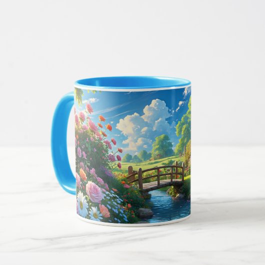 Mug Beau été, illustration colorée, (Devant gauche)