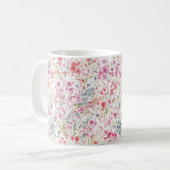 Mug Beau Fleur sauvage Motif d'aquarelle Monogramme (Devant gauche)