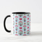 Mug Beau Floral Mason Jar Hearts Motif (Gauche)