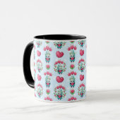 Mug Beau Floral Mason Jar Hearts Motif (Devant gauche)
