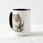 MUG BEAU FLUFFY WATERCOLOR POMERANIAN DOG (Devant gauche)