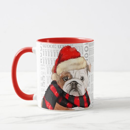 Mug Beau Français Bulldog Christmas Thème (Gauche)