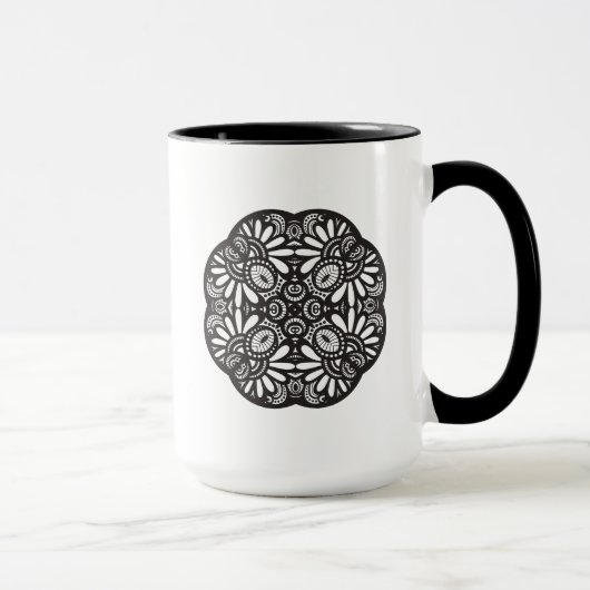 Mug Beau griffonnage de carré noir de Deco (Droite)