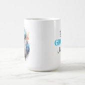 Mug Beau Grumpy Matin Oiseau mignon Fluffy Bleu En Col (Centre)