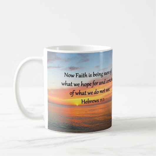 MUG BEAU HÉBREWS 11:1 DESIGN DE LEVER (Gauche)