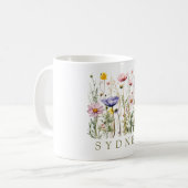 Mug Beau jardin botanique Fleur sauvage aquarelle (Devant gauche)