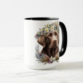 MUG BEAU LABRADOR RETRIEVER CHOCOLAT A L'AQUARELLE (Devant droit)