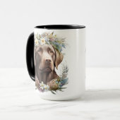 MUG BEAU LABRADOR RETRIEVER CHOCOLAT A L'AQUARELLE (Devant gauche)