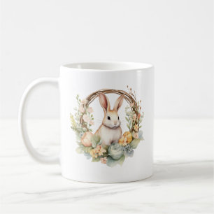Mug Beau lapin lapin avec fleurs de printemps