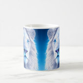 Mug Beau Lion blanc mystique aux yeux bleus (Centre)