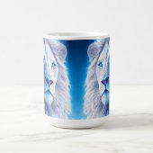 Mug Beau Lion blanc mystique aux yeux bleus (Centre)