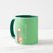 Mug Beau Lion lapin et singe Forêt Animaux (Devant gauche)