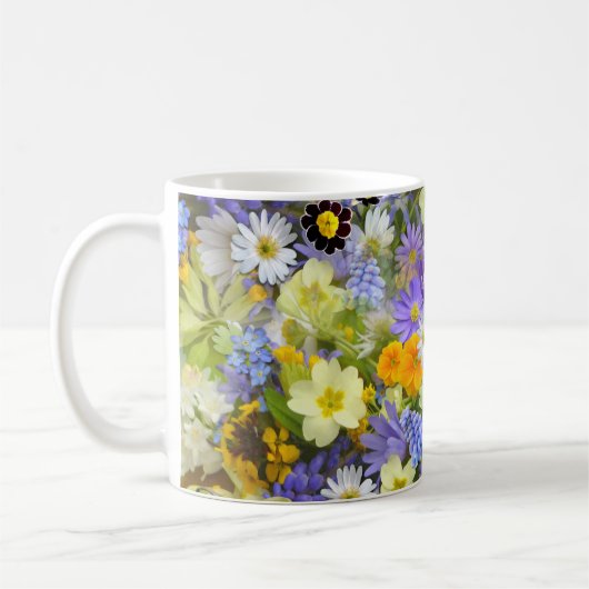 Mug Beau lit de fleurs coloré (Gauche)