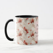 Mug Beau Mariage romantique à fleurs rouges (Gauche)