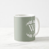 Mug Beau Monogramme vert Sage (Devant droit)