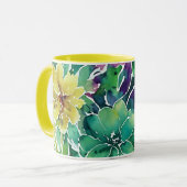 Mug Beau Motif de fleurs d'aquarelle (Devant gauche)