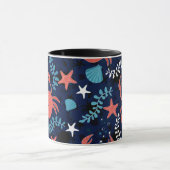 Mug Beau motif de mer avec crabes. (Centre)