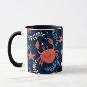 Mug Beau motif de mer avec crabes. (Gauche)