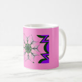 Mug Beau motif de teinte violet rose bébé monogramme d (Devant droit)