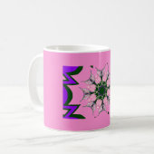 Mug Beau motif de teinte violet rose bébé monogramme d (Devant gauche)