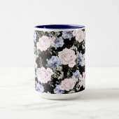 Mug Beau motif Floral Rose Iris rose bleu (Centre)