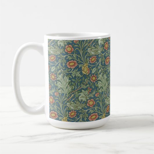 Mug Beau motif floral William Morris Vert rose (Gauche)