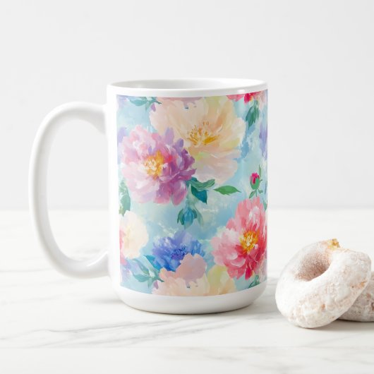 Mug Beau Motif Flower (Avec donut)