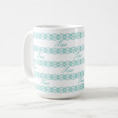 Mug Beau Motif géométrique Tao Turquoise (Devant gauche)