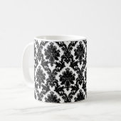 Mug Beau motif noir et blanc de damassé (Devant gauche)