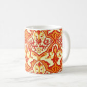 MUG BEAU MOTIF - ROUGE & ORANGE (Devant droit)