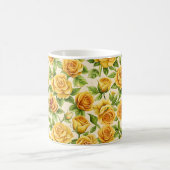 Mug Beau Motif sans couture des Roses Jaunes (Centre)
