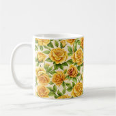 Mug Beau Motif sans couture des Roses Jaunes (Gauche)