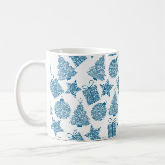 Mug Beau Noël Bleu et Blanc (Gauche)