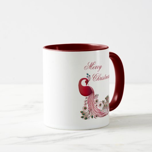 Mug Beau Noël Peacock (Devant droit)