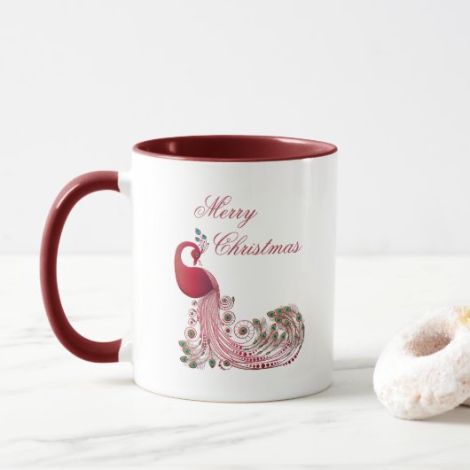 Mug Beau Noël Peacock (Avec donut)