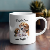 Mug Beau Noir et Bleu Amour Beagle