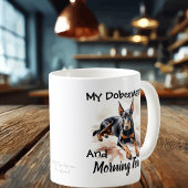 Mug Beau Noir Sur Blanc ''Mon Doberman & Thé