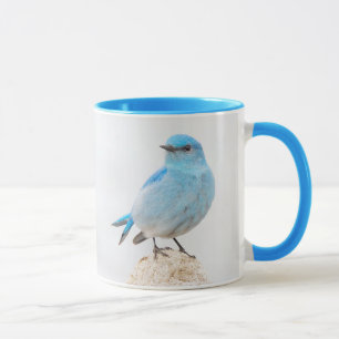 Mug Beau oiseau bleu de montagne sur un moignon