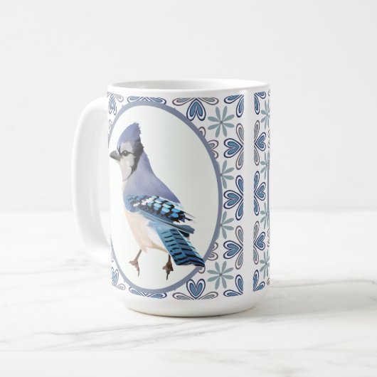 Mug Beau oiseau bleu Jay (Devant gauche)