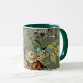 Mug Beau oiseau exotique, arrière - plan vert marécage (Devant droit)