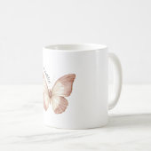 Mug Beau Papillon Crème Rose (Devant droit)