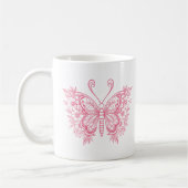 Mug Beau papillon rose fleuri (Gauche)