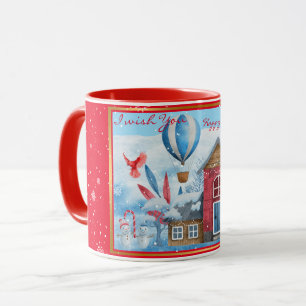 Mug Beau Paysage Avec Personnaliser Snowman